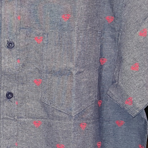 Superman Logo Button Up Shirt, New, DC Comics - Picture 7 of 7